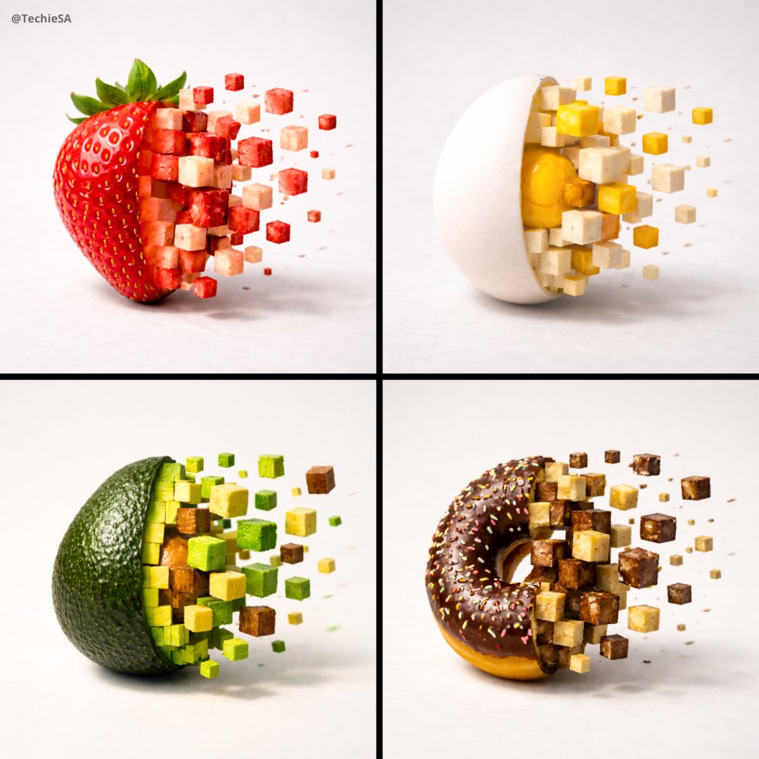 Illustration & 3D: Minimalist food photograph, [1080x1080] – a single [FOOD] rests on a light, ma...