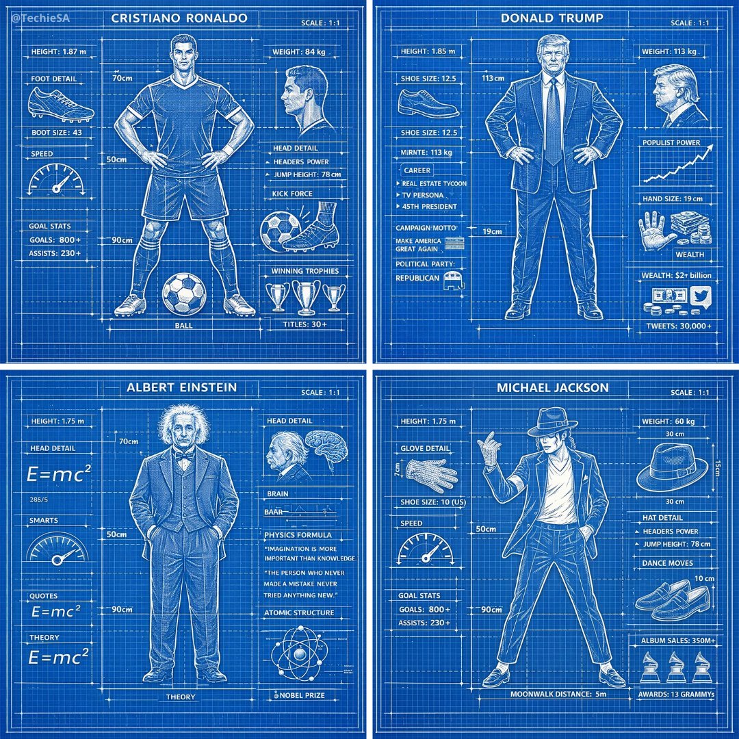Product & Brand: A detailed technical blueprint illustration of [CHARACTER], drawn in blueprint...