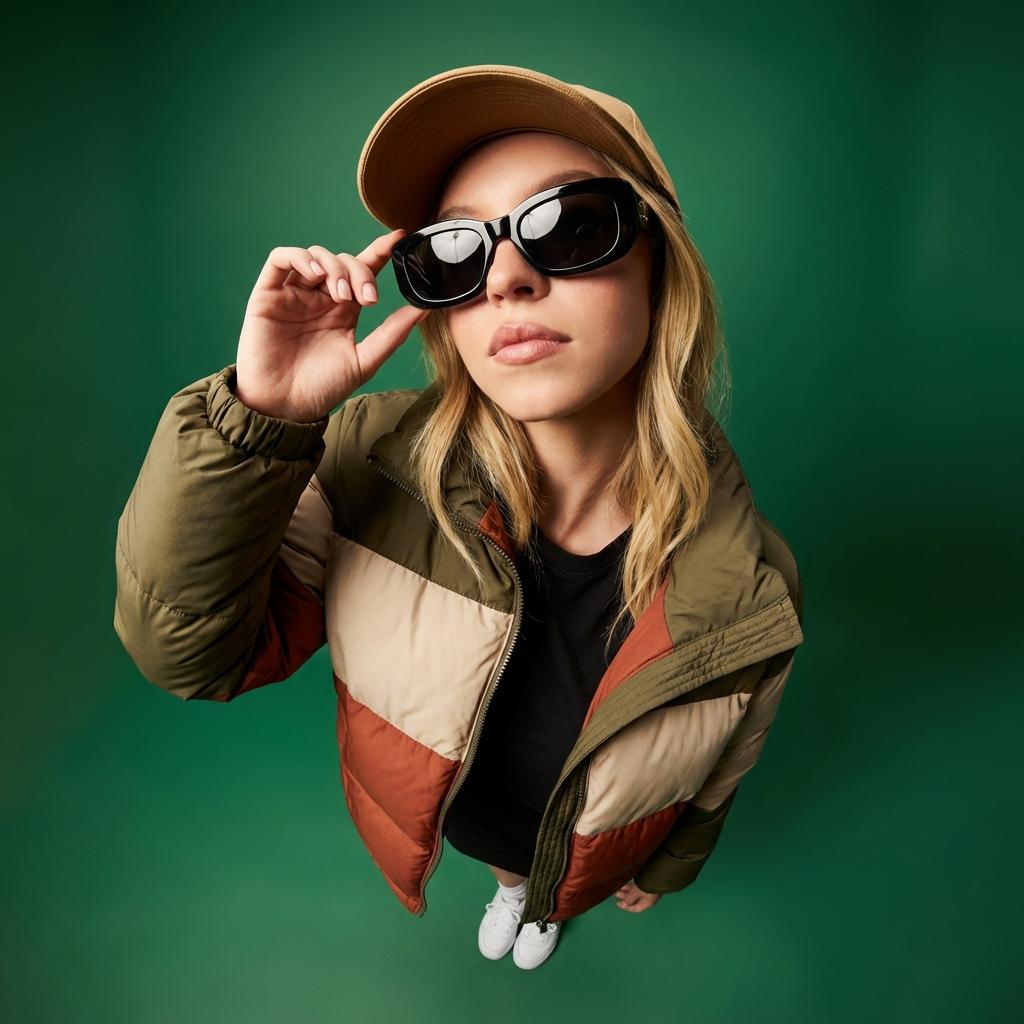 Photography: Convert uploaded photo into ultra-wide 10mm fisheye portrait from dramatic hig...