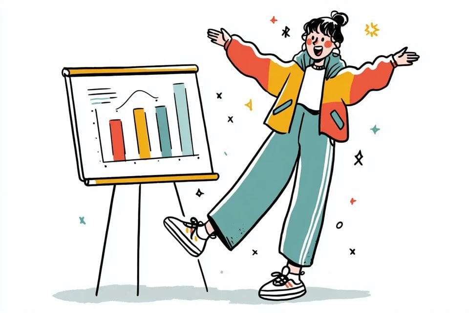 UI & Graphic: A simple illustration of a [subject] in [outfit], [doing action], with a [faci...