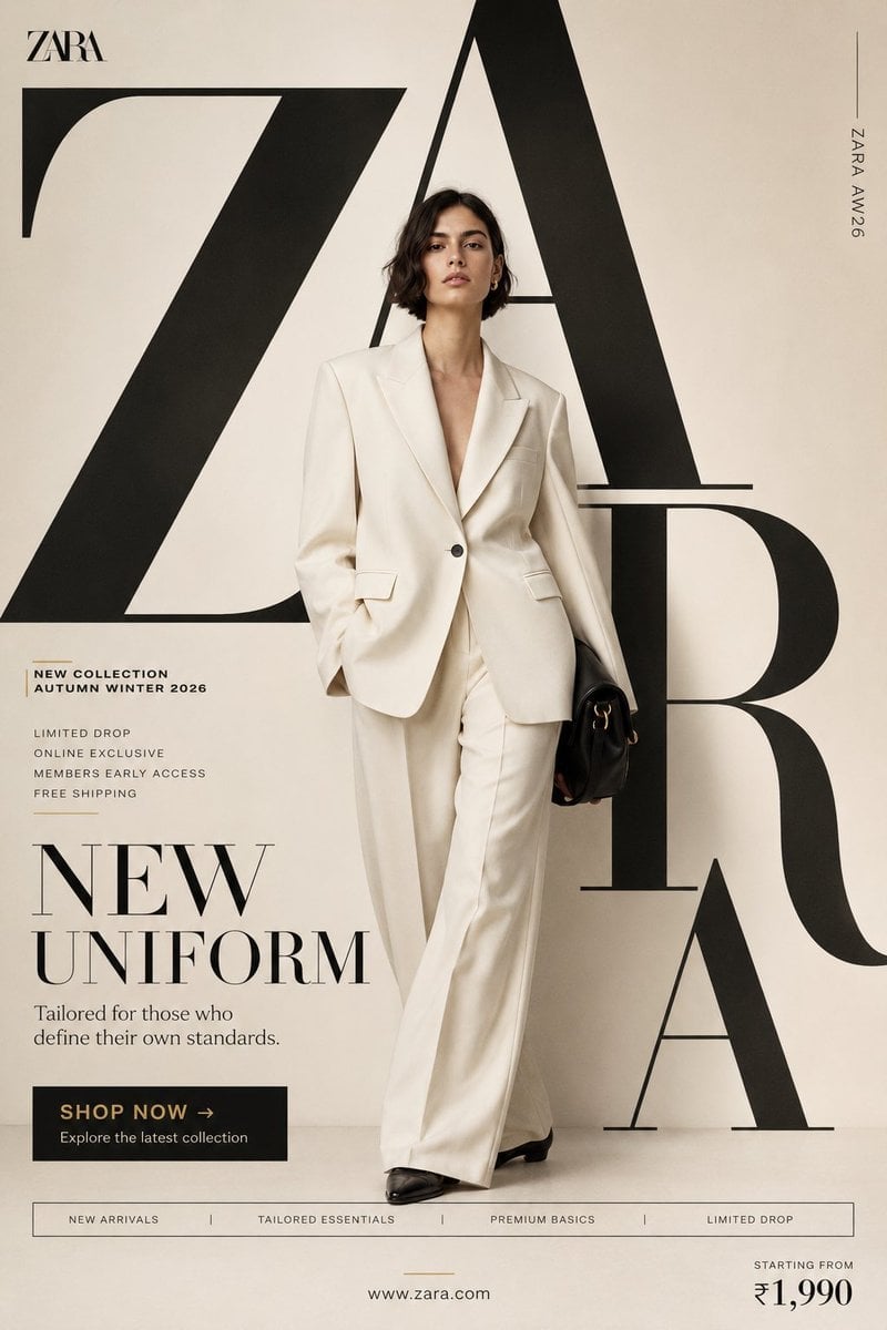 Other: "NEW UNIFORM" FORMAT Ultra-Premium Fashion SMM Promotional Poster Vertical 4:5...
